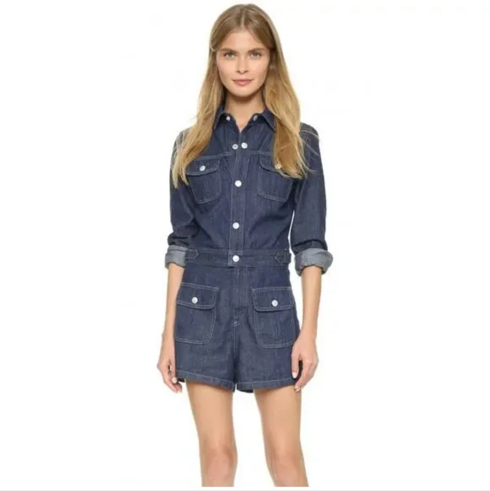 Denim Button-Up Jumpsuit